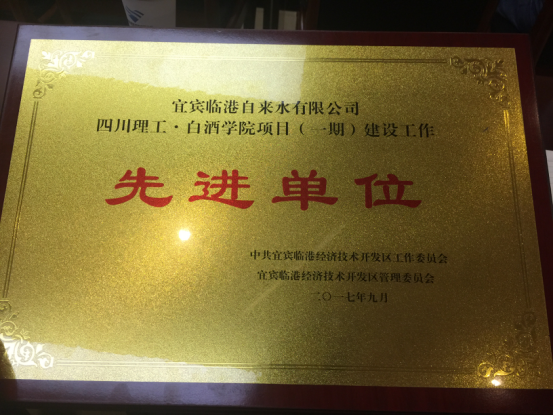 臨港公司喜獲“四川理工白酒學院 建設先進單位”