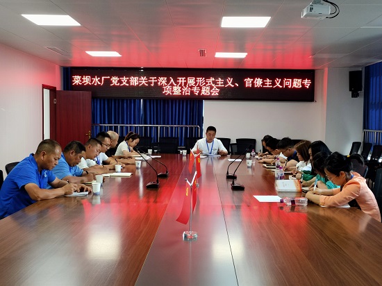 菜壩水廠黨支部召開(kāi)關(guān)于深入開(kāi)展形式主義、官僚主義問(wèn)題專項(xiàng)整治專題會(huì)